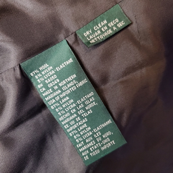 NWT Lauren Ralph Lauren Petite Gray Wool Blend Double Breasted Blazer Womens 14P - Picture 11 of 12